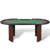 Anself 10-Player Poker Table with Dealer Area and Chip Tray Green - Image 3
