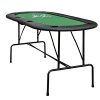 HOMCOM Poker Table 1.85m Folding Top for 8 Players Casino with Chip Trays Drink Holders - Image 8