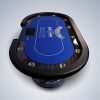 Ex-Pro The Man Cave Project Luxury Poker Table, 10 Player Card Surface with Blue Baize Cloth, Chips Tray, and Cup Holders - Image 5