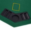 HOMCOM 8 Player Folding Games Poker Table with Chip Cup Holder Steel Base Felt Top Octagon Blackjack Casino Green - Image 9