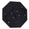 HOMCOM 8 Player Folding Games Poker Table with Chip Cup Holder Steel Base Felt Top Octagon Blackjack Casino Green - Image 6