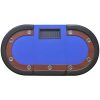 vidaXL 10 Player Casino Poker Table Dealer Area with Removable Chip Tray Blue/Green - Image 3