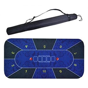 YFY Poker Table Mat, Poker Mat Non-slip Texas Hold'em Table Mat Poker Game Mat Playing Cards Poker Mat for Family Games, 120 × 60cm
