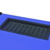 vidaXL 10 Player Casino Poker Table Dealer Area with Removable Chip Tray Blue/Green - Image 10