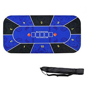 XCXDX Texas Hold'em Mat, Rectangular Rubber Poker Table Mat With Shoulder Storage Bag