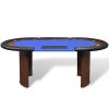 vidaXL 10 Player Casino Poker Table Dealer Area with Removable Chip Tray Blue/Green - Image 9