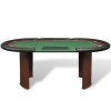 Anself 10-Player Poker Table with Dealer Area and Chip Tray Green - Image 4