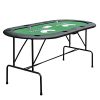 HOMCOM Poker Table 1.85m Folding Top for 8 Players Casino with Chip Trays Drink Holders - Image 6