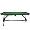 HOMCOM Poker Table 1.85m Folding Top for 8 Players Casino with Chip Trays Drink Holders - Image 9