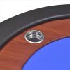vidaXL 10 Player Casino Poker Table Dealer Area with Removable Chip Tray Blue/Green - Image 4