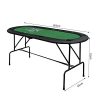 HOMCOM Poker Table 1.85m Folding Top for 8 Players Casino with Chip Trays Drink Holders - Image 3