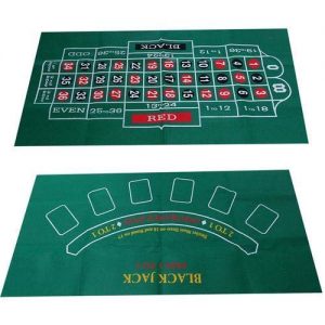 Riosupply Felt Poker Table Cloth Poker Table Top Game Tablecloth - Double-sided Pattern Game Table Felt Non-woven Cloth Waterproof Table Mat Blackjack Roulette Tablecloth