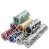 Display4top 300 Piece Texas Holdem Poker Chips Set with Aluminum Case ,2 Decks of Cards, Dealer, Small Blind, Big Blind Buttons and 5 Dice (300 Piece Chips) - Image 5