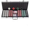Display4top Texas Holdem Poker Chips Set with Aluminum Case ,2 Decks of Cards, Dealer, Small Blind, Big Blind Buttons and 5 Dice (Silver/500pcs) - Image 2