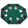 HOMCOM 1.2m/48 Inches Foldable Poker Table Top 8 Players Blackjack Tables Casino Chip Trays - Image 7