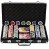Display4top 300 Piece Texas Holdem Poker Chips Set with Aluminum Case ,2 Decks of Cards, Dealer, Small Blind, Big Blind Buttons and 5 Dice (300 Piece Chips) - Image 2