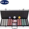 Display4top Texas Holdem Poker Chips Set with Aluminum Case ,2 Decks of Cards, Dealer, Small Blind, Big Blind Buttons and 5 Dice (Silver/500pcs) - Image 9