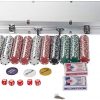 Display4top Texas Holdem Poker Chips Set with Aluminum Case ,2 Decks of Cards, Dealer, Small Blind, Big Blind Buttons and 5 Dice (Silver/500pcs) - Image 7